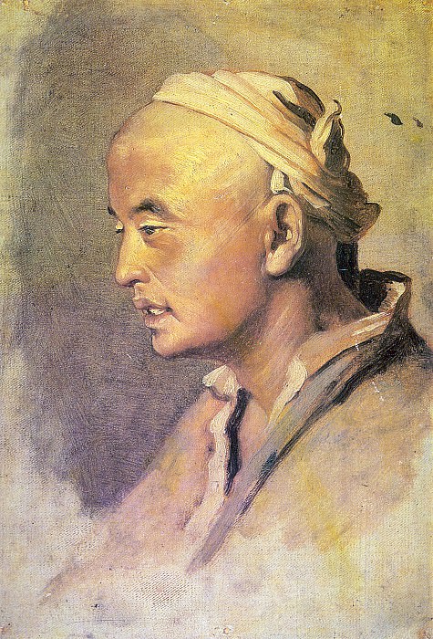 Голова киргиза. Этюд. Х. на к. , м. 32. 5х22. 6 ГТГ картина