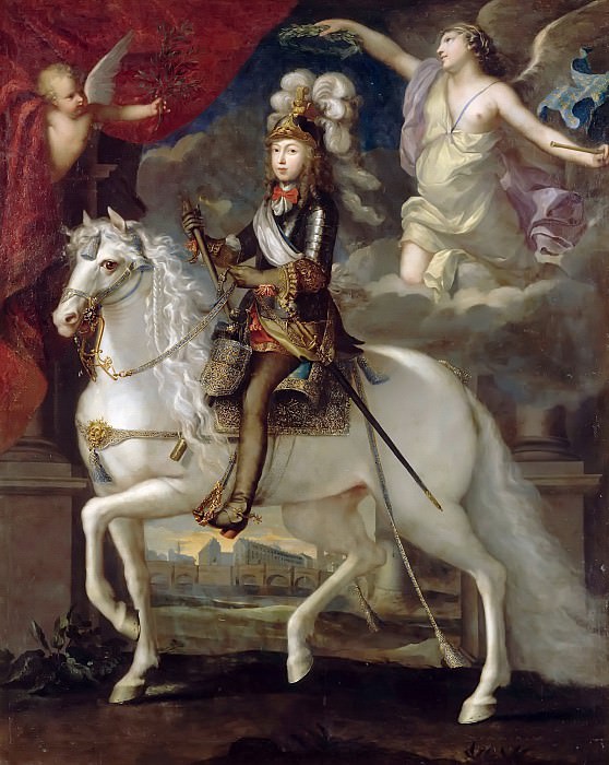 Французская школа – Конный портрет Людовика XIV картина