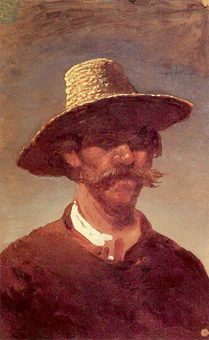 Голова крестьянина – украинца в соломенной шляпе. картина