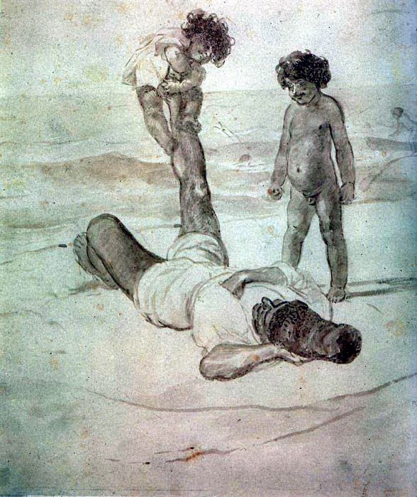 Лаццарони и дети. 1851-1852 картина