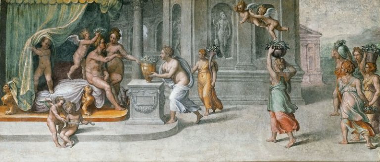 Вертумн и Помона, получающие подношения (мастерская) картина