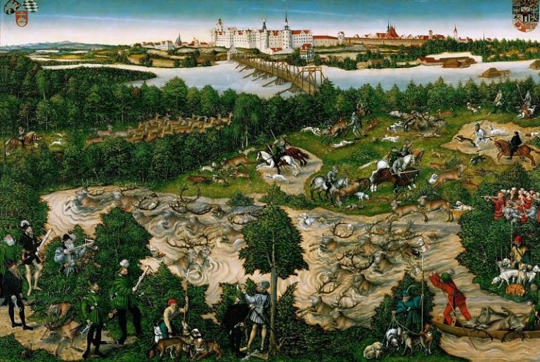 Лукас Кранах II – Оленья охота курфюрста Иоганна Фридриха картина