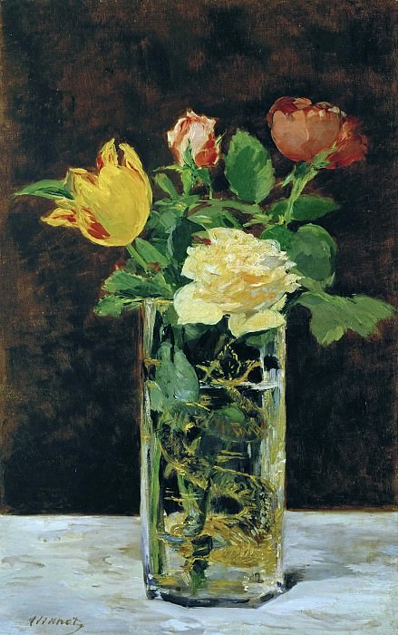 Розы и тюльпаны картина