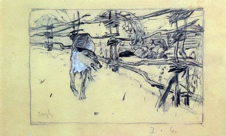 Волк и пастухи. 1898 картина