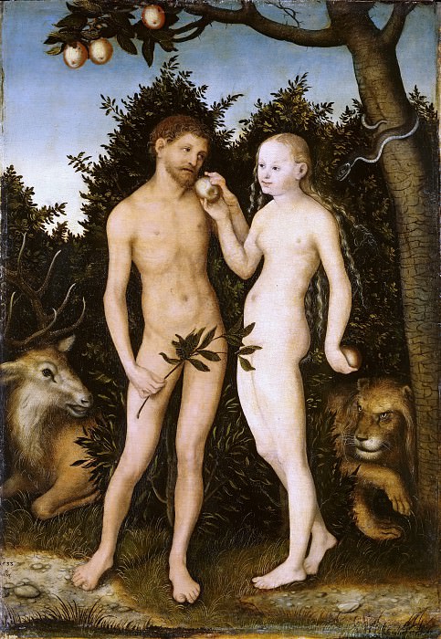 Лукас Кранах I – Адам и Ева картина