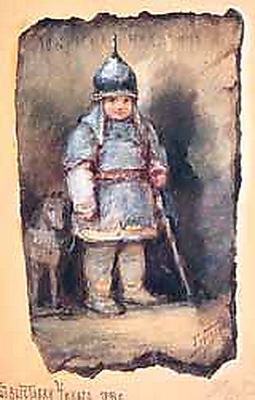 Добрыня Никитич, 1893 г. Акварель с выставки в Чикаго картина