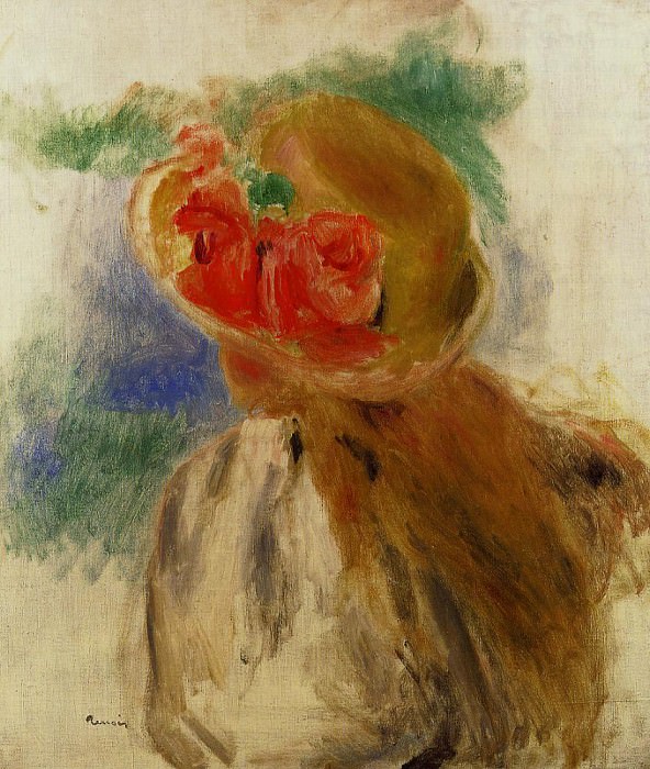 Девушка в цветочной шляпе картина