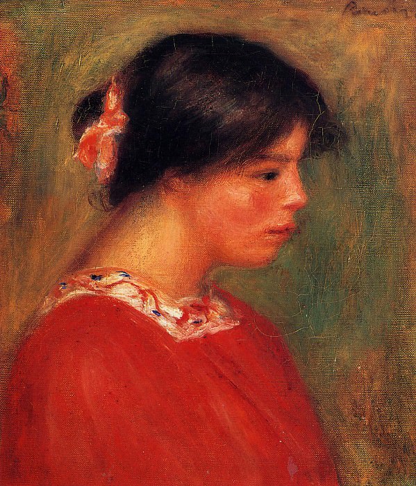 Голова женщины в красном картина