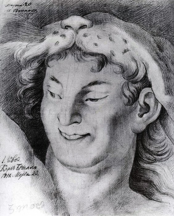 Голова Вакха ( копия с оригинала ). 1811 картина