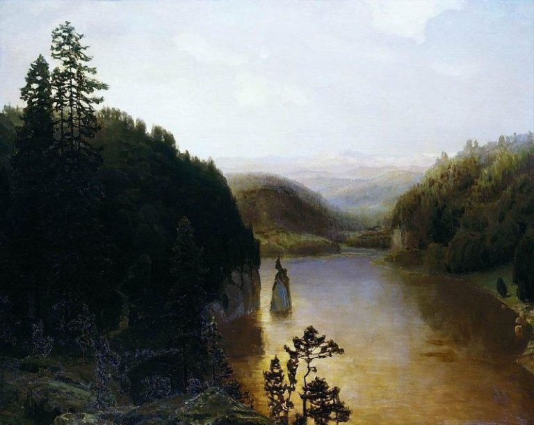 Озеро в горной Башкирии. Урал. 1895 картина