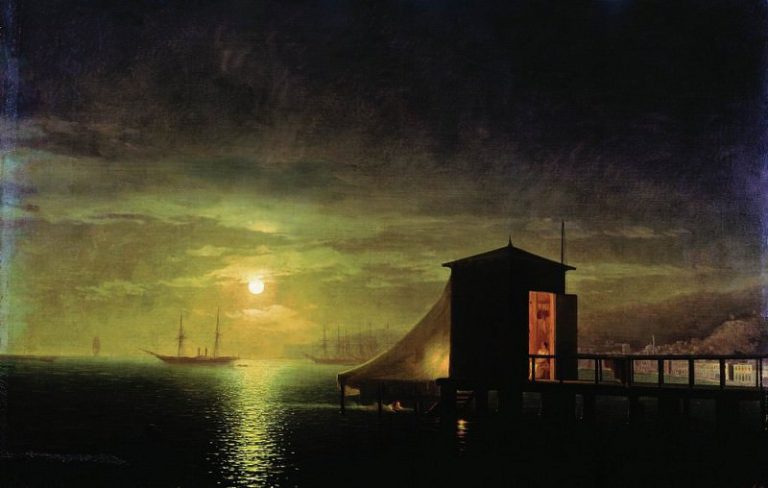 Лунная ночь. Купальня в Феодосии 1853 94х143 картина