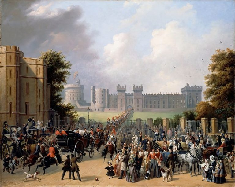 Эдуар Пингре – Поездка короля Луи-Филиппа в Виндзорский замок 8 октября 1844 года картина