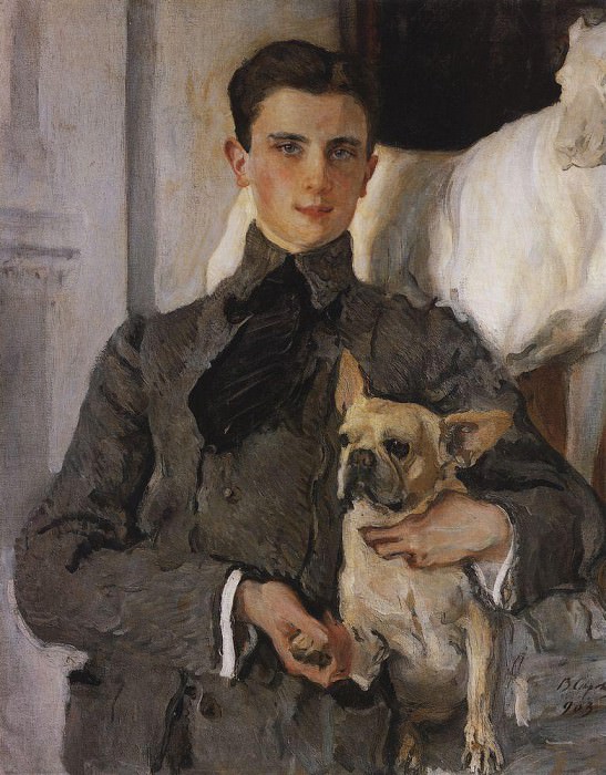 Портрет графа Ф. Ф. Сумарокова- Эльстон, впоследствии князя Юсупова, с собакой. 1903 картина