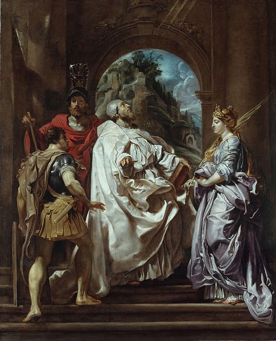 Св Григорий со святыми Мавром, Папианом и Домициллой картина