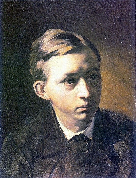 Портрет Н. А. Касаткина. 1876 Х. , м. 40. 5×31 ГТГ картина