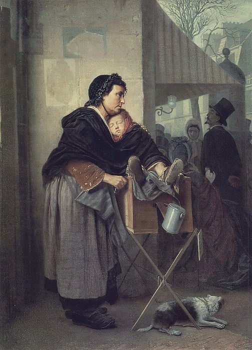 Парижская шарманщица. 1864 Х. , м. 76, 2х56 ГТГ картина