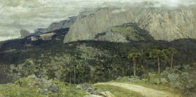 Серый день. Горы. Крым. 1886 картина
