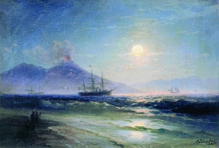 Неаполитанский залив ночью 1895 28,2х40,8 картина