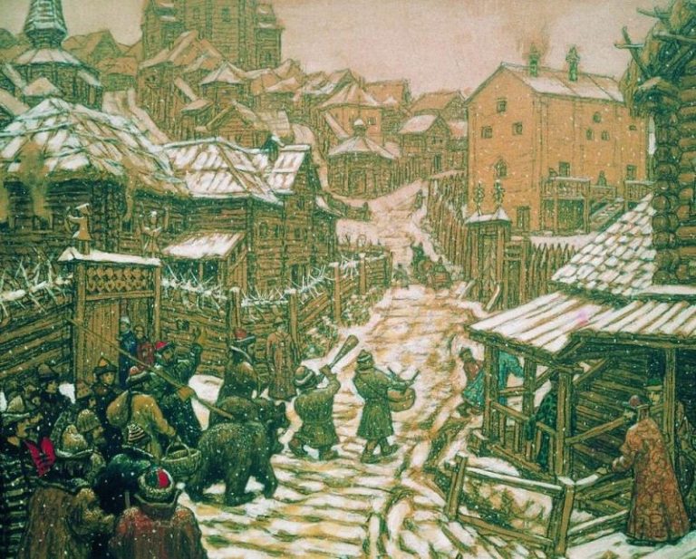 Медведчики (развлечение). Старая Москва. 1911 картина
