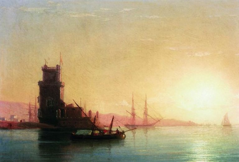 Лиссабон. Восход солнца 1860-е 42х55 картина