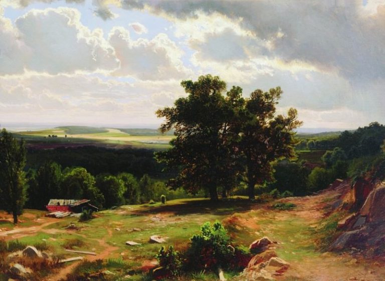 Вид в окрестностях Дюссельдорфа 1864-1865 37х52. 8 картина