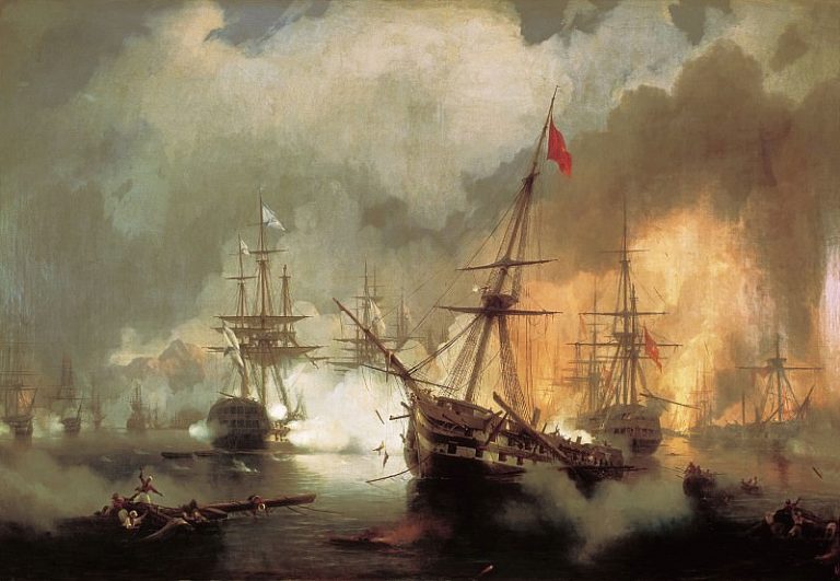 Морское сражение при Наварине 2 окт. 1827г. 1846 222х334 картина