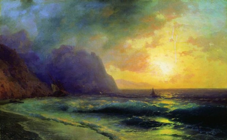 Закат на море 1853 50х76 картина