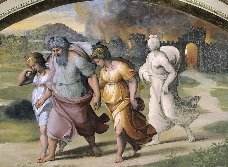 Бегство семейства Лота из Содома картина