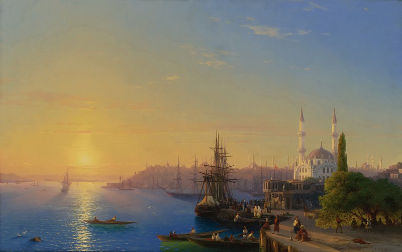 Вид на Константинополь и бухту Золотой Рог картина
