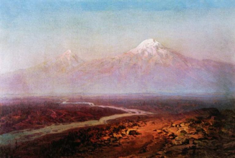 Река Аракс и Арарат 1875 40х65 картина