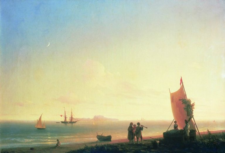 Вид на острове Капри 1845 59,5х86,5 картина