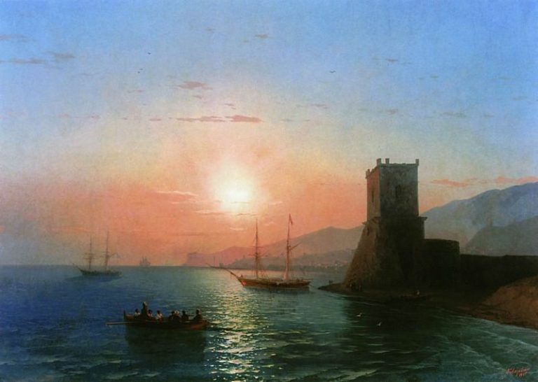 Феодосия. Закат солнца 1865 97х126 картина