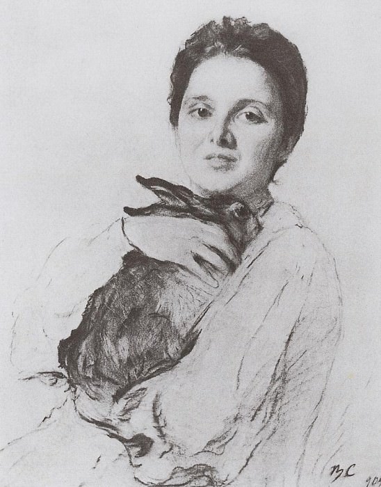 Портрет К. А. Обнинской с зайчиком. 1904 картина