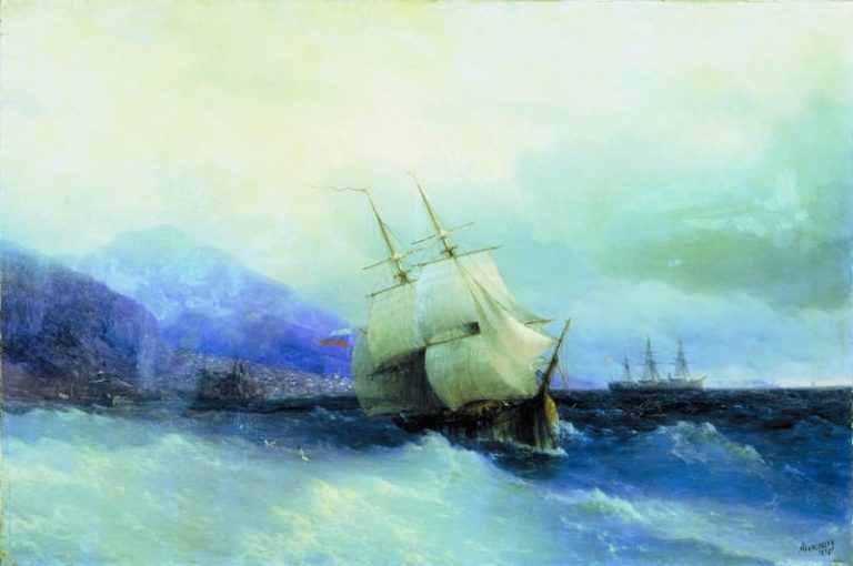Трапезунд с моря 1875 61х94 картина