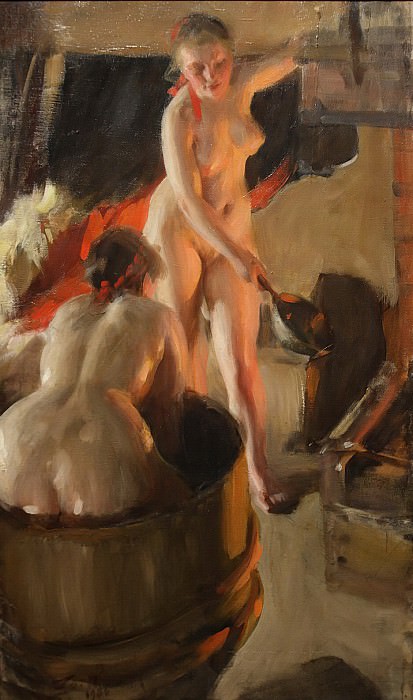 Женщины в сауне картина