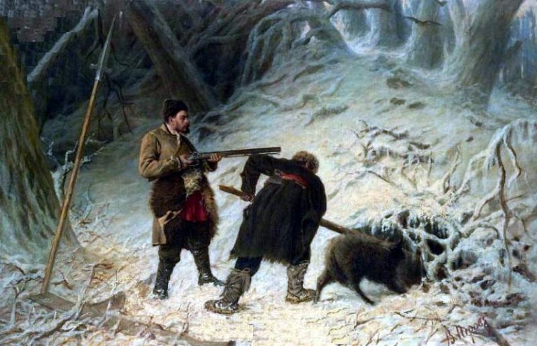 Охота на кабана. Х. , м. 93. 5×142 картина