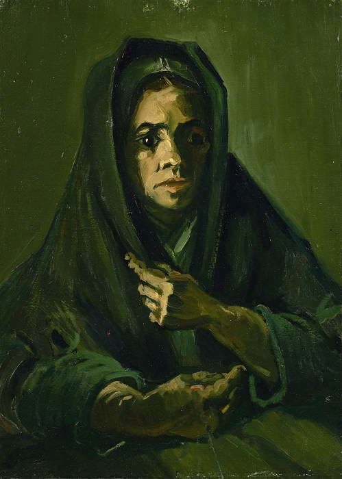 Женщина в траурном платке картина