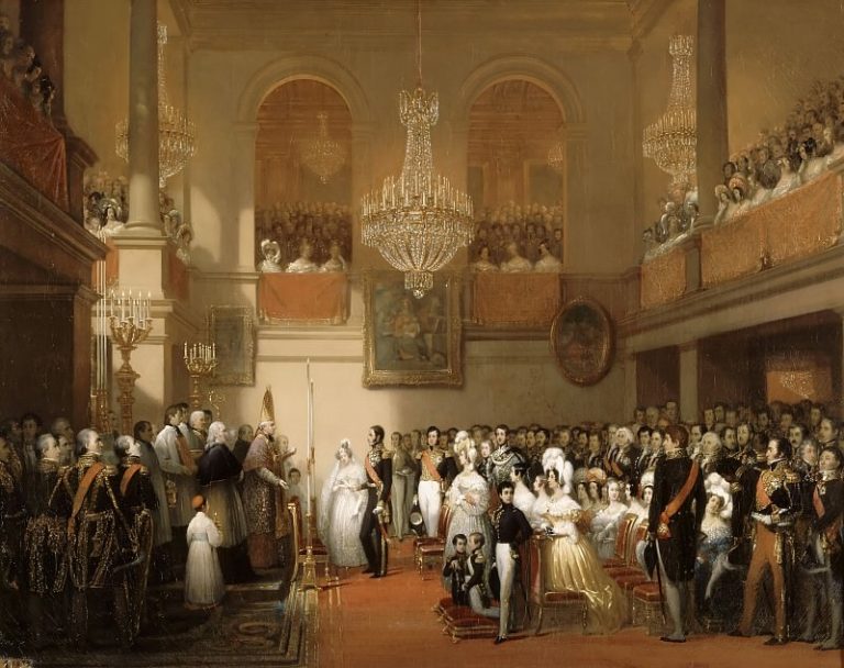 Жозеф-Дезире Курт – Бракосочетание Леопольда I и принцессы Луизы Орлеанской в замке Компьень в 1832 году картина
