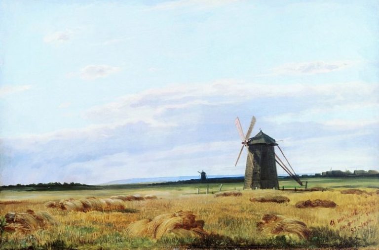 Мельница в поле1861 картина