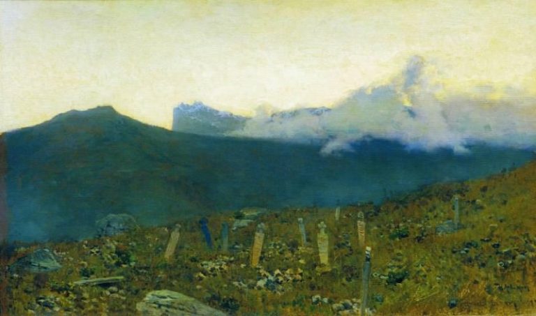 Татарское кладбище. Крым. 1886 картина