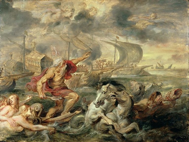 Нептун, успокаювающий шторм картина