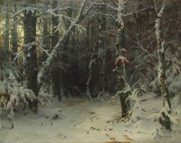Зимний лес картина