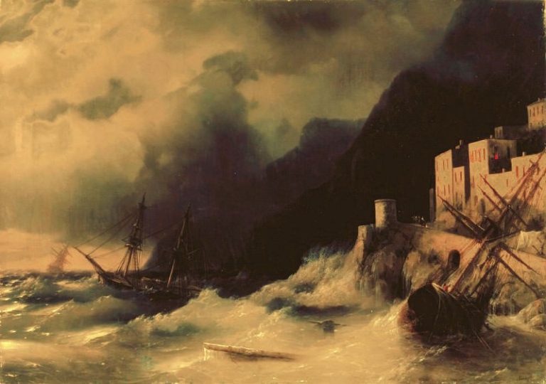 Буря на море 1850 82х117 картина