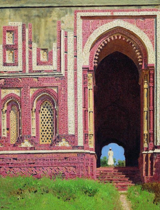 Ворота около Кутуб-Минара. Старый Дели. 1875 картина