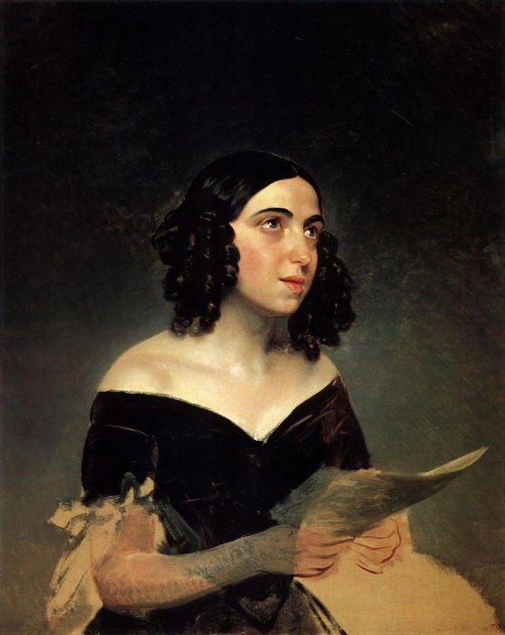 Портрет певицы А. Я. Петровой. 1841 картина