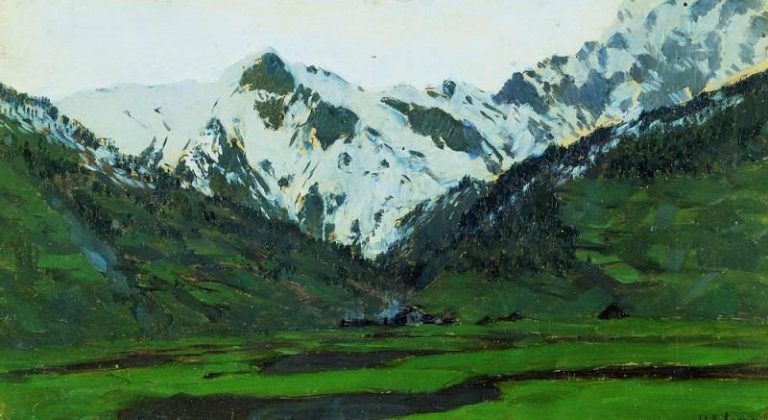 В Альпах весной. 1897 картина
