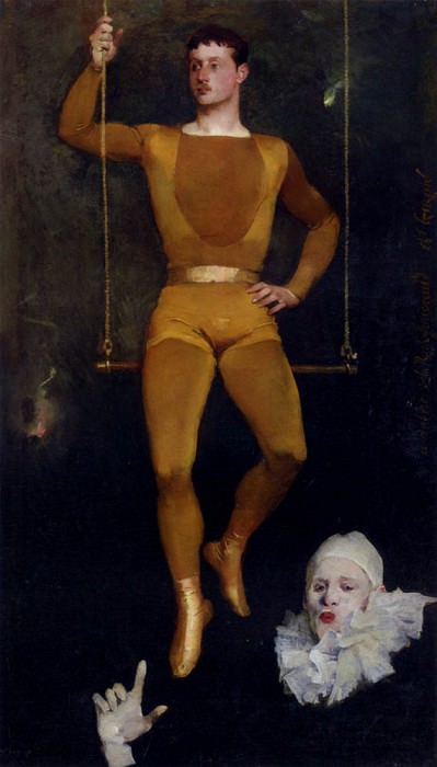 Шарль Жирон – Гимнаст на трапеции и клоун картина