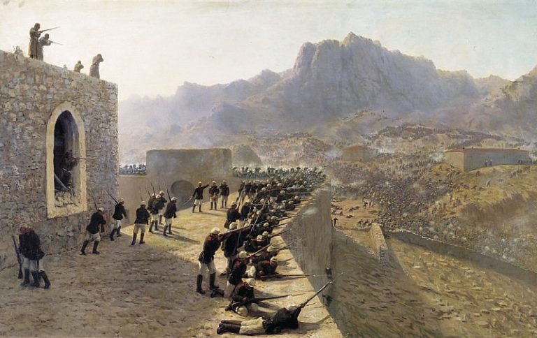 Отбитие штурма крепости Баязет 8 июня. 1877 года. 1891. Холст, масло. 138 картина