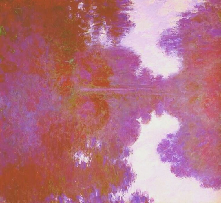 Туманное утро на Сене, лиловый картина