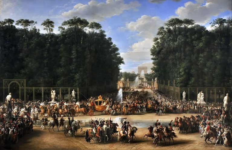 Гарнье, Этьен-Бартелеми – Вьезд Наполеона и Марии-Луизы в сад Тюильри в 1810 году картина